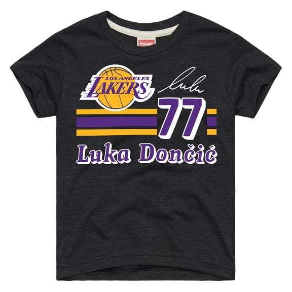 Youth Homage Luka Don-i- Charcoal Los Angeles Lakers Remix Signature Name & Number Tri-Blend T-Shirt