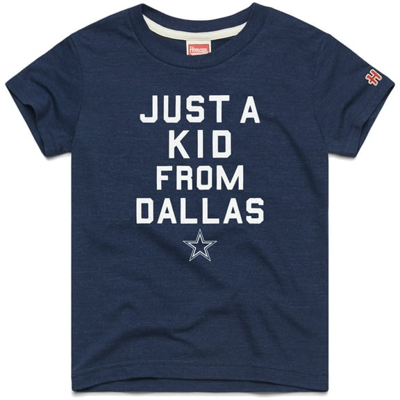 Youth Homage Navy Dallas Cowboys Just a Kid Tri-Blend T-Shirt