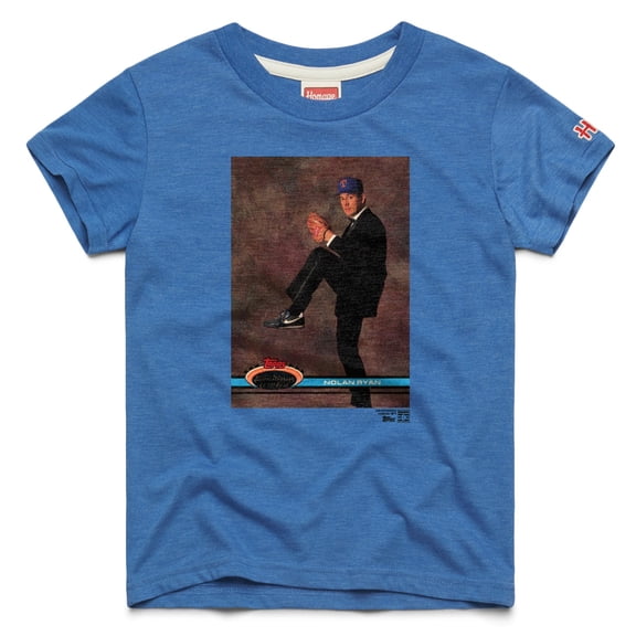 Youth Homage Nolan Ryan Royal Texas Rangers Topps Baseball Card Tri-Blend T-Shirt