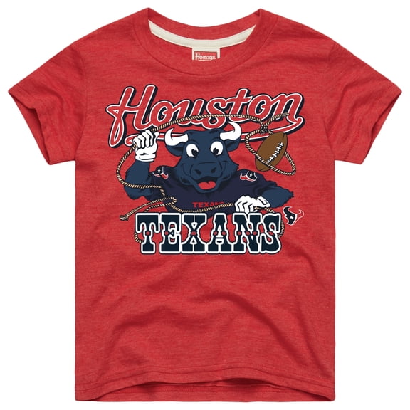 Youth Homage Red Houston Texans Toro Lasso Tri-Blend T-Shirt