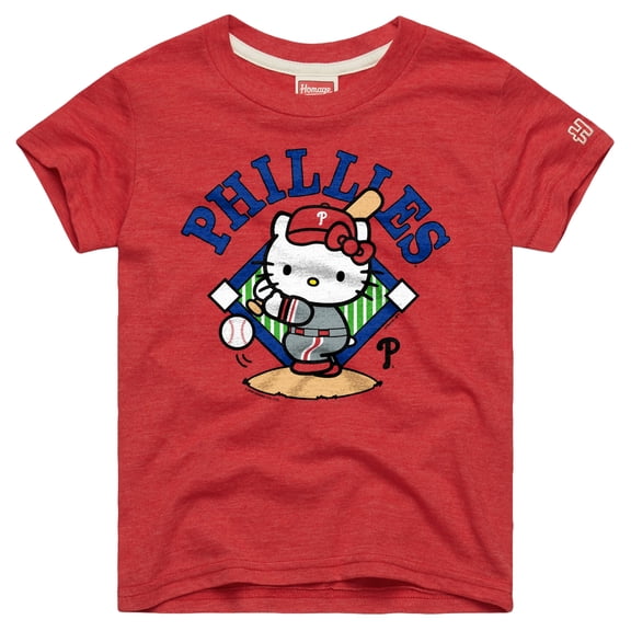 Youth Homage Red Philadelphia Phillies Hello Kitty x MLB Tri-Blend T-Shirt