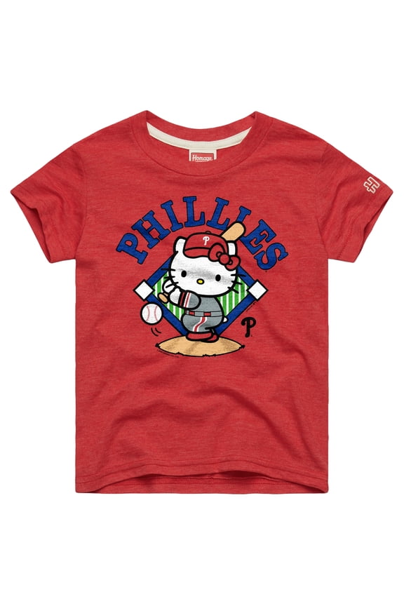 Youth Homage Red Philadelphia Phillies Hello Kitty x MLB Tri-Blend T-Shirt