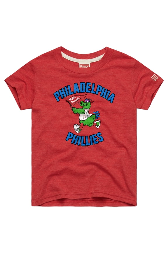 Youth Homage Red Philadelphia Phillies Mascot Tri-Blend T-Shirt