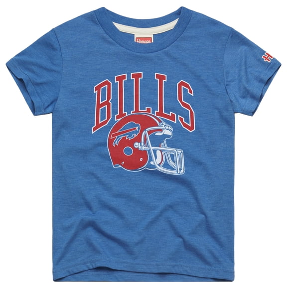 Youth Homage Royal Buffalo Bills Helmet Retro Tri-Blend T-Shirt