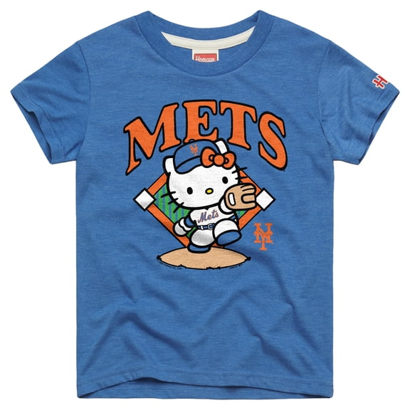 Youth Homage Royal New York Mets Hello Kitty x MLB Tri-Blend T-Shirt
