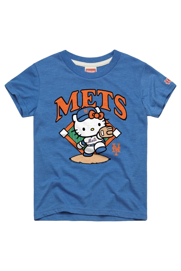Youth Homage Royal New York Mets Hello Kitty x MLB Tri-Blend T-Shirt