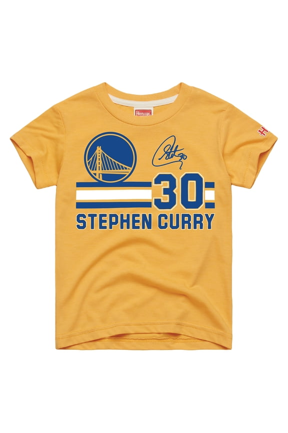 Youth Homage Stephen Curry Gold Golden State Warriors Remix Signature Name & Number Tri-Blend T-Shirt