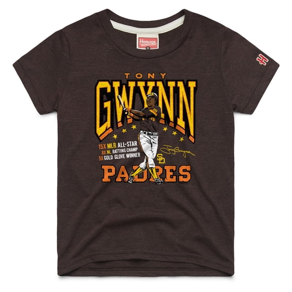 Youth Homage Tony Gwynn Brown San Diego Padres Cooperstown Collection Player Graphic Tri-Blend T-Shirt
