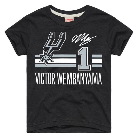Youth Homage Victor Wembanyama Charcoal San Antonio Spurs Remix Signature Name & Number Tri-Blend T-Shirt