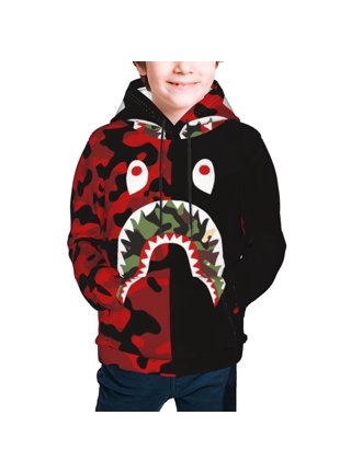 Red discount bape hoodie