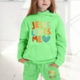 thumbnail image 1 of Boys Hoodies Set Jesus Loves You Hoodies Comfy Letter Print Long Sleeves Loose Pullover 2 Piece Kids Outfits Christian Sweatshirt for Teenagers 3-4 Years, 1 of 5