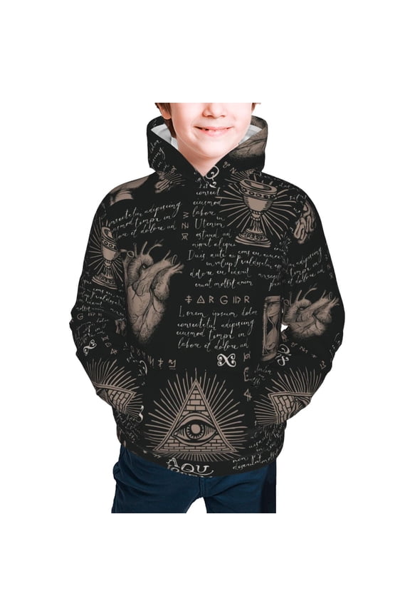 Youth Hoodies Sweashirts Kids Hooded Sweatshirt, All Seeing Abstract Medical Magic