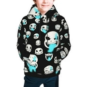 Youth Hoodies Undertale Sans 3D Printing Boys And Girls Pullover Hooded Sweatshirts Medium