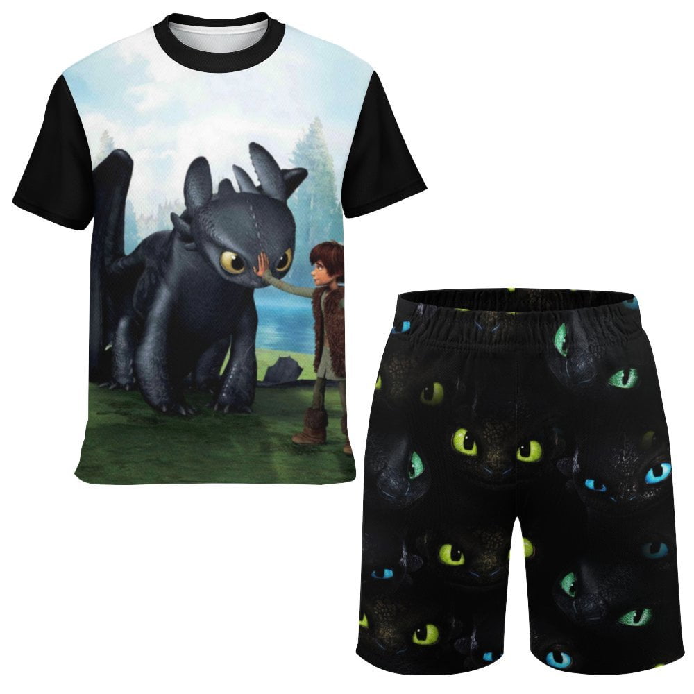Youth How To Train Your Dragon Toothless Shirt Set Game Movie Character ...