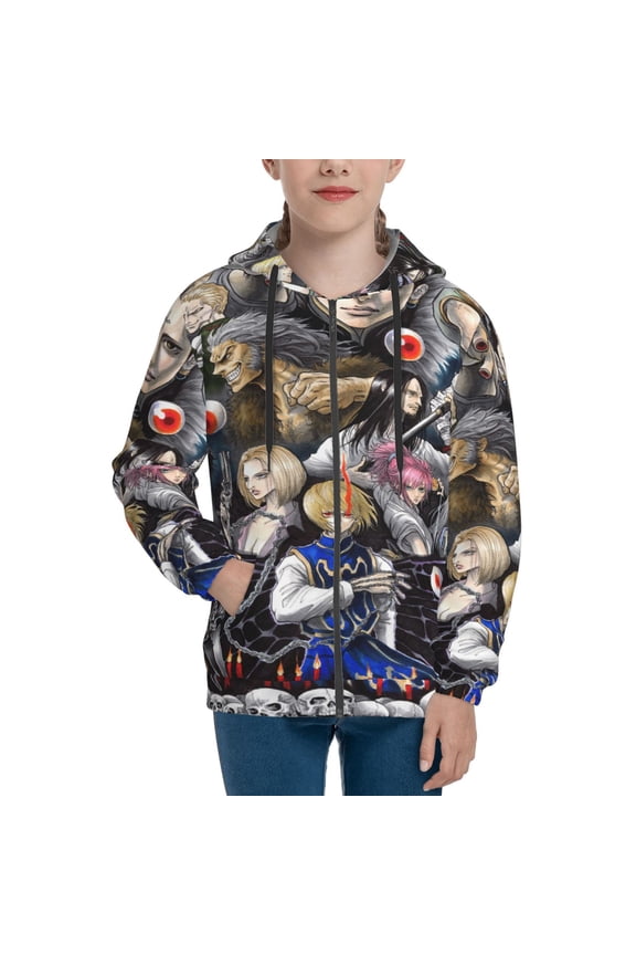 Youth Hunter X Hunte Zip Up Graphic Hoodie with Pockets Comfort Long Sleeve Soft Hoodies