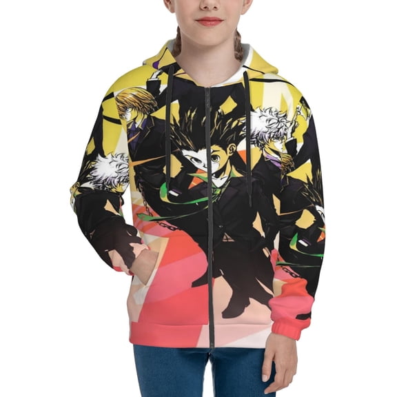 Youth Hunter X Hunte Zip Up Graphic Hoodie with Pockets Comfort Long Sleeve Soft Hoodies