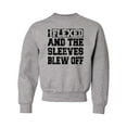 thumbnail image 1 of Youth I Flexed And The Sleeves Blew Off Funny Gym Workout Crewneck Sweatshirt, 1 of 1