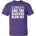 thumbnail image 1 of Youth I Flexed And The Sleeves Blew Off Funny Gym Workout T-Shirt, 1 of 1