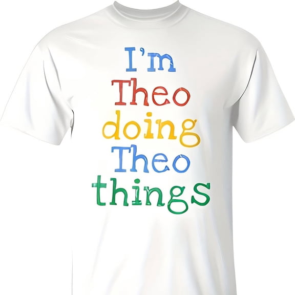 Youth I'm Theo Doing Theo gs Cute Pernalised T-Shirt Y2K Style Summer Top, Loose Fitting T-Sh0