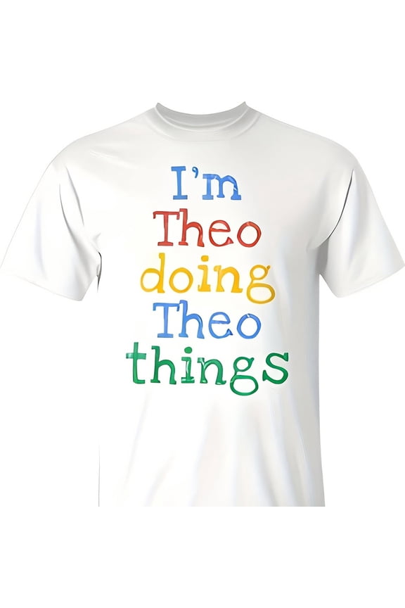 Youth I'm Theo Doing Theo gs Cute Pernalised T-Shirt Y2K Style Summer Top, Loose Fitting T-Sh0