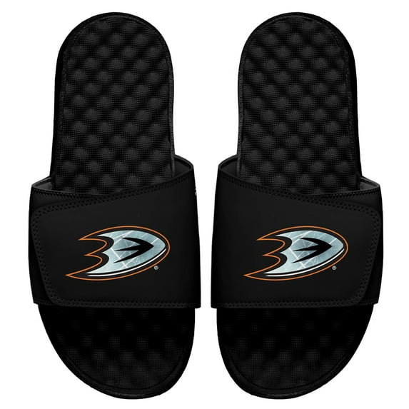 Youth ISlide Black Anaheim Ducks Ice Clipping Mask Slide Sandals