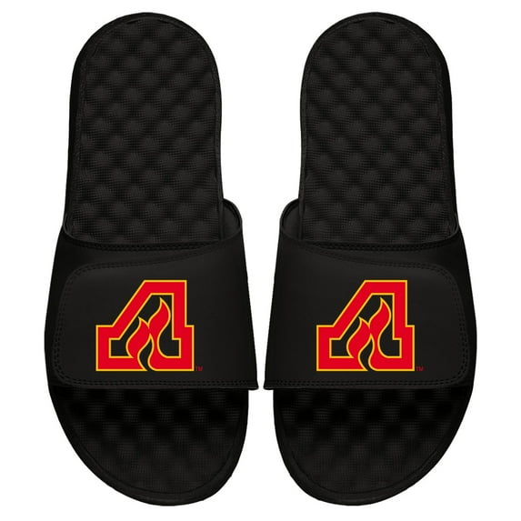 Youth ISlide Black Atlanta Flames Vintage Logo Slide Sandals