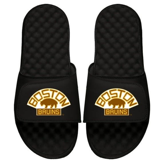Youth ISlide Black Boston Bruins Vintage Logo Slide Sandals