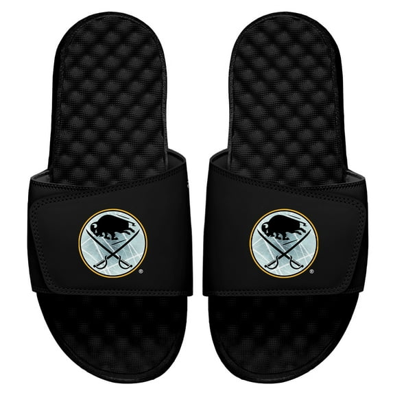 Youth ISlide Black Buffalo Sabres Ice Clipping Mask Slide Sandals