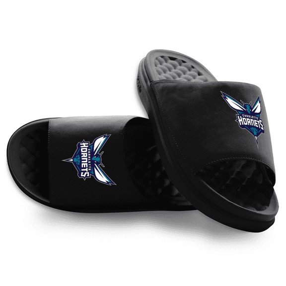 Youth ISlide Black Charlotte Hornets Primary Motive Slide Sandals
