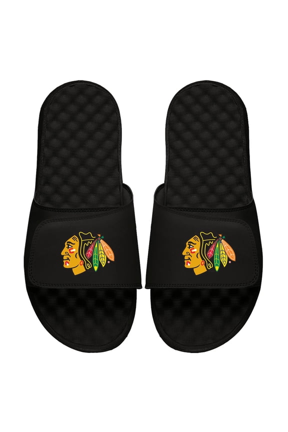 Youth ISlide Black Chicago Blackhawks Primary Logo Slide Sandals