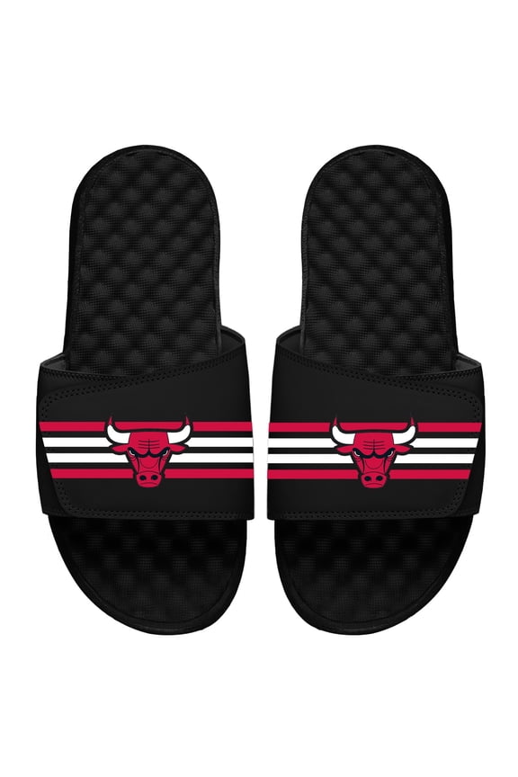 Youth ISlide Black Chicago Bulls Stripes Slide Sandals