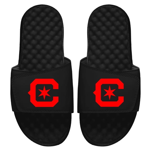Youth ISlide Black Chicago Fire Secondary Logo Slide Sandals