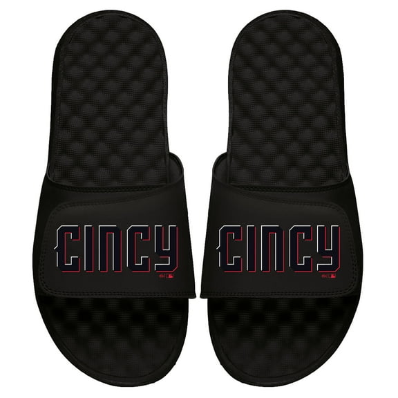 Youth ISlide Black Cincinnati Reds 2023 City Connect Slide Sandals