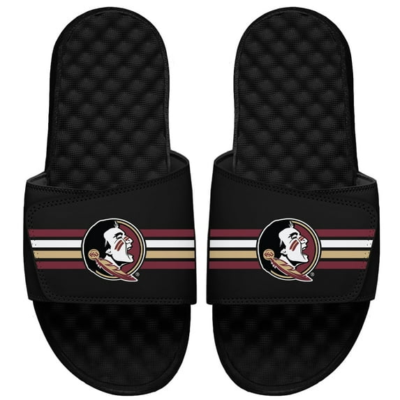 Youth ISlide Black Florida State Seminoles Varsity Stripes Slide Sandals