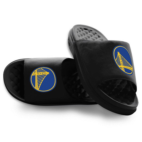 Youth ISlide Black Golden State Warriors Primary Motive Slide Sandals