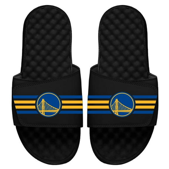 Youth ISlide Black Golden State Warriors Stripes Slide Sandals