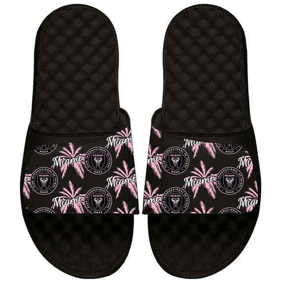 Youth ISlide Black Inter Miami CF Pattern Slide Sandals