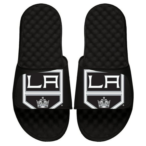 Youth ISlide Black Los Angeles Kings Blown Up Logo Slide Sandals