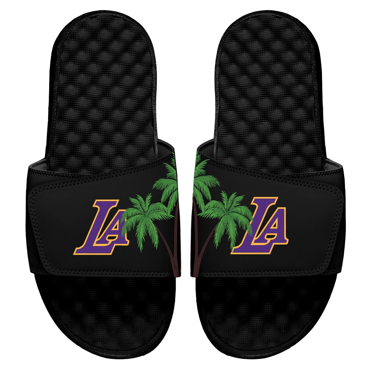 ISlide Black Los Angeles Lakers Acid Wash Slide Sandals Walmart