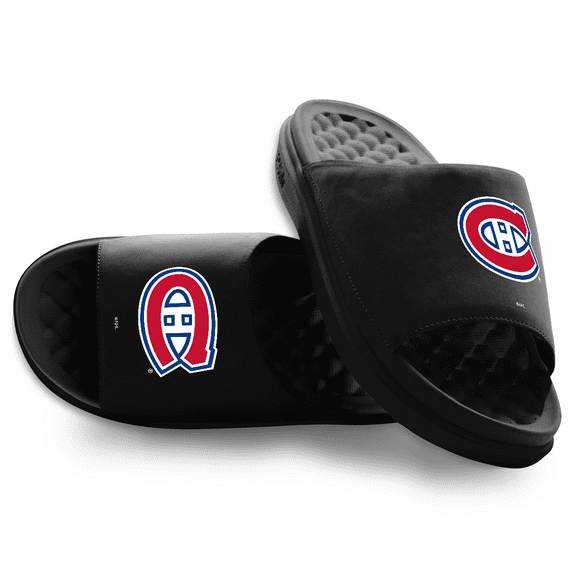 Youth ISlide Black Montreal Canadiens Primary Motive Slide Sandals