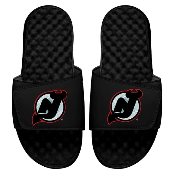 Youth ISlide Black New Jersey Devils Ice Clipping Mask Slide Sandals