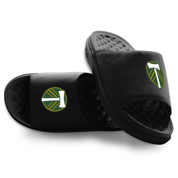 Youth ISlide Black Portland Timbers Primary Motive Slide Sandals
