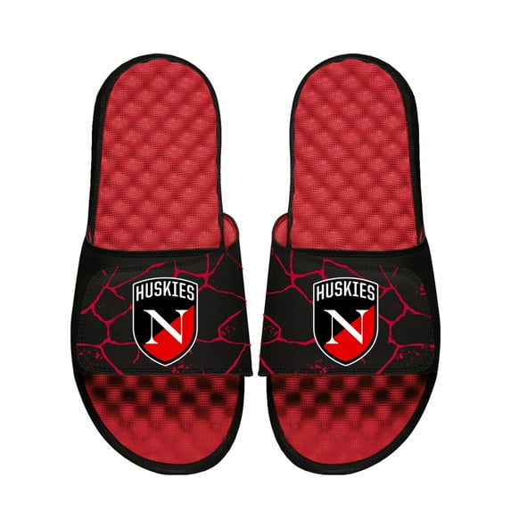 Youth ISlide Black/Red Northeastern Huskies Shatter Slide Sandals