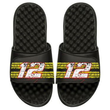 Youth ISlide Black Ryan Blaney NASCAR Driver Tire Marks Slide Sandals