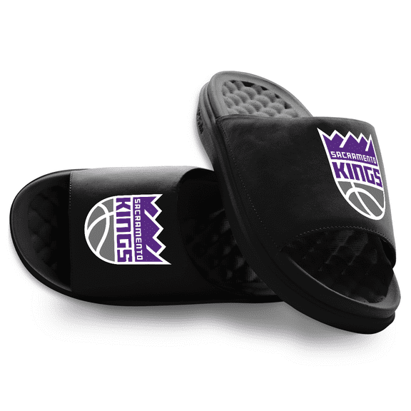 Youth ISlide Black Sacramento Kings Primary Motive Slide Sandals
