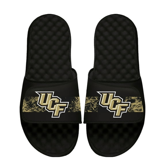 Youth ISlide Black UCF Knights Distressed Slide Sandals