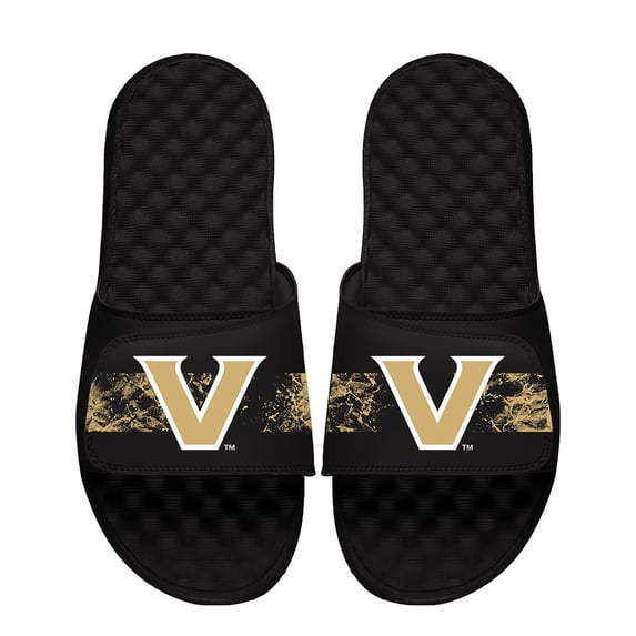 Youth ISlide Black Vanderbilt Commodores Distressed Slide Sandals