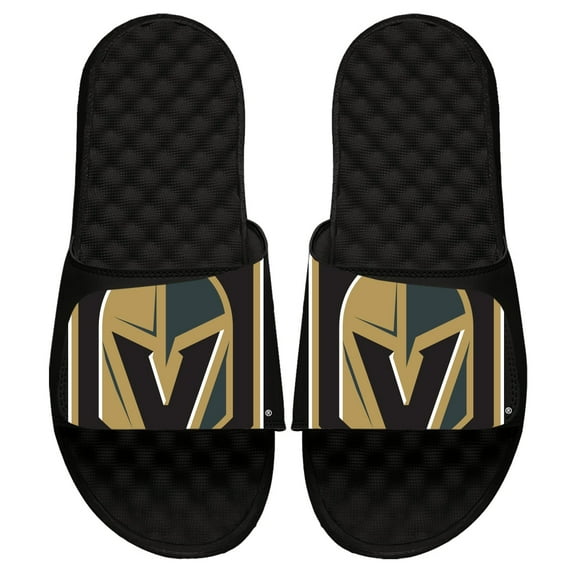 Youth ISlide Black Vegas Golden Knights Blown Up Logo Slide Sandals