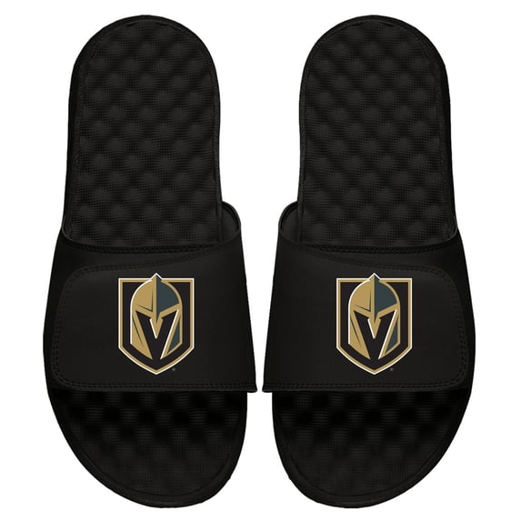 Youth ISlide Black Vegas Golden Knights Primary Logo Slide Sandals