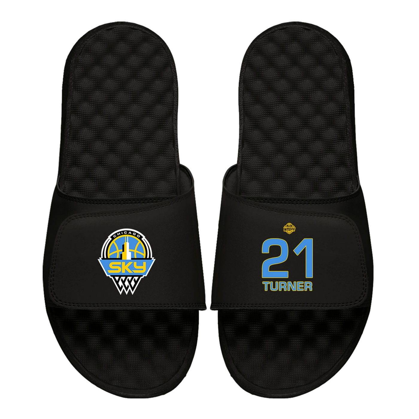 Youth ISlide Brianna Turner Black Chicago Sky Logo Split Slide Sandals